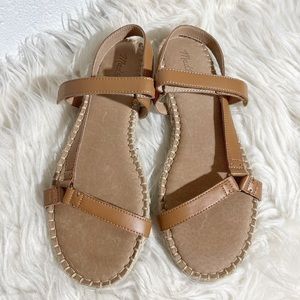 Madewell Womens Flat Sandals Tan size 9 NWOT